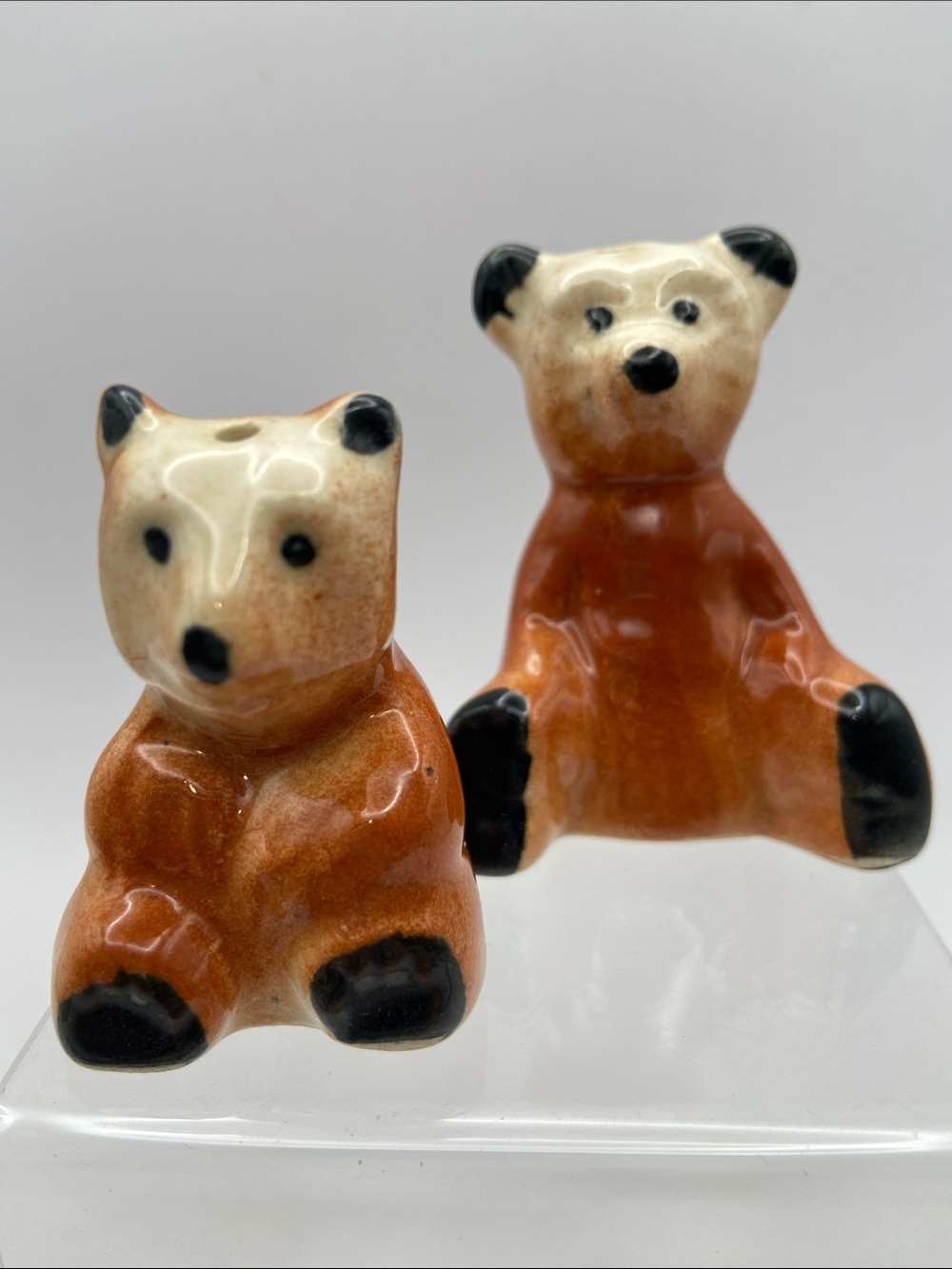 Vintage Ceramic Bear with Cub Salt & Pepper Shakers Set of 2 Collectible